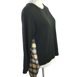 Southcott Threads Top Shirt Size 1 or Small Long Sleeve Bamboo Black Plaid